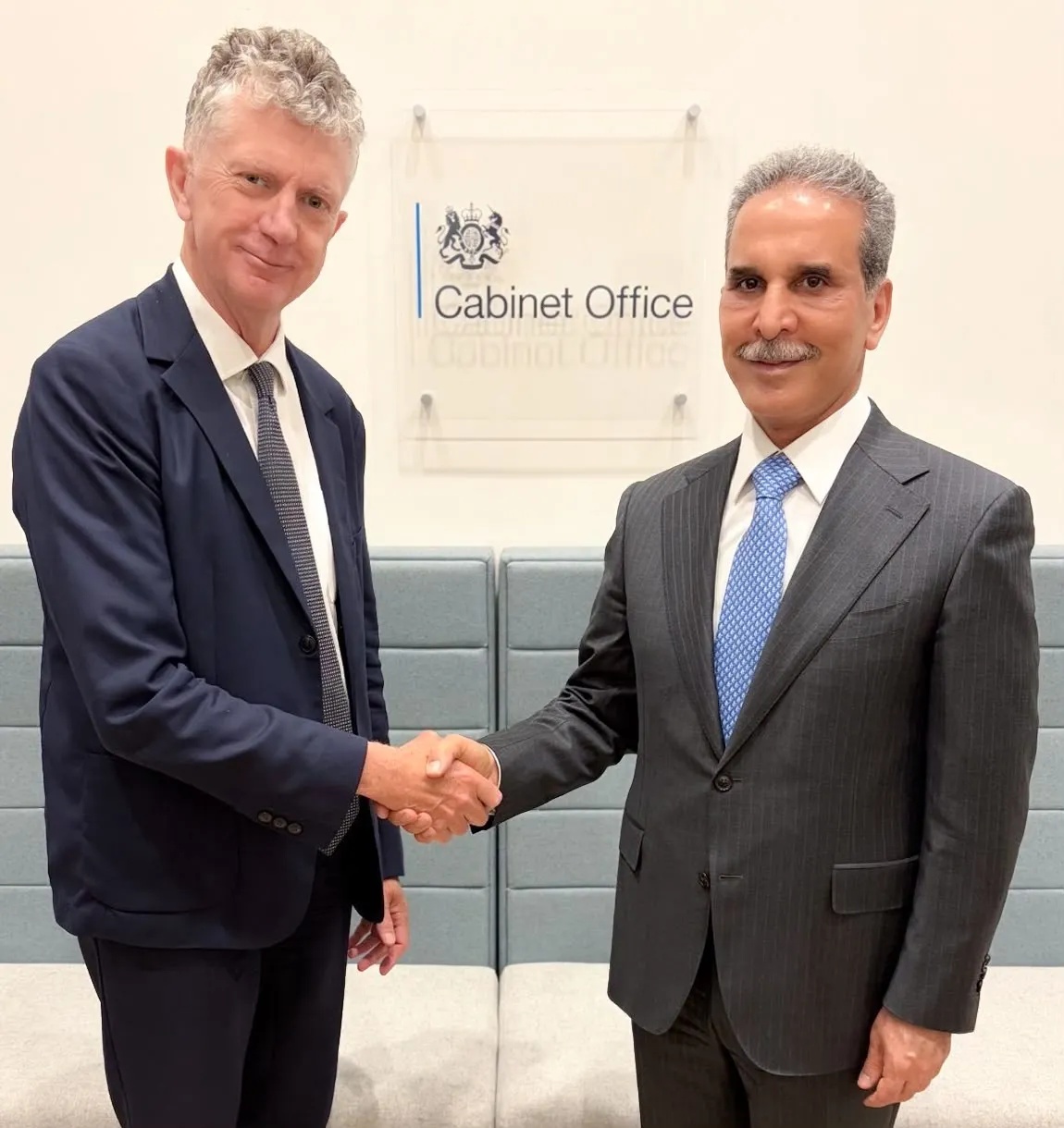 رئيس القضاء الأعلى ومستشار الأمن القومي البريطاني يناقشان سبل تعزيز التعاون ضد الإرهاب والجريمة المنظمة